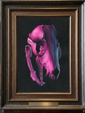 Pink Skull Painting Fine Art Print Dark Academia Wall Decor Room Aesthetic Gift